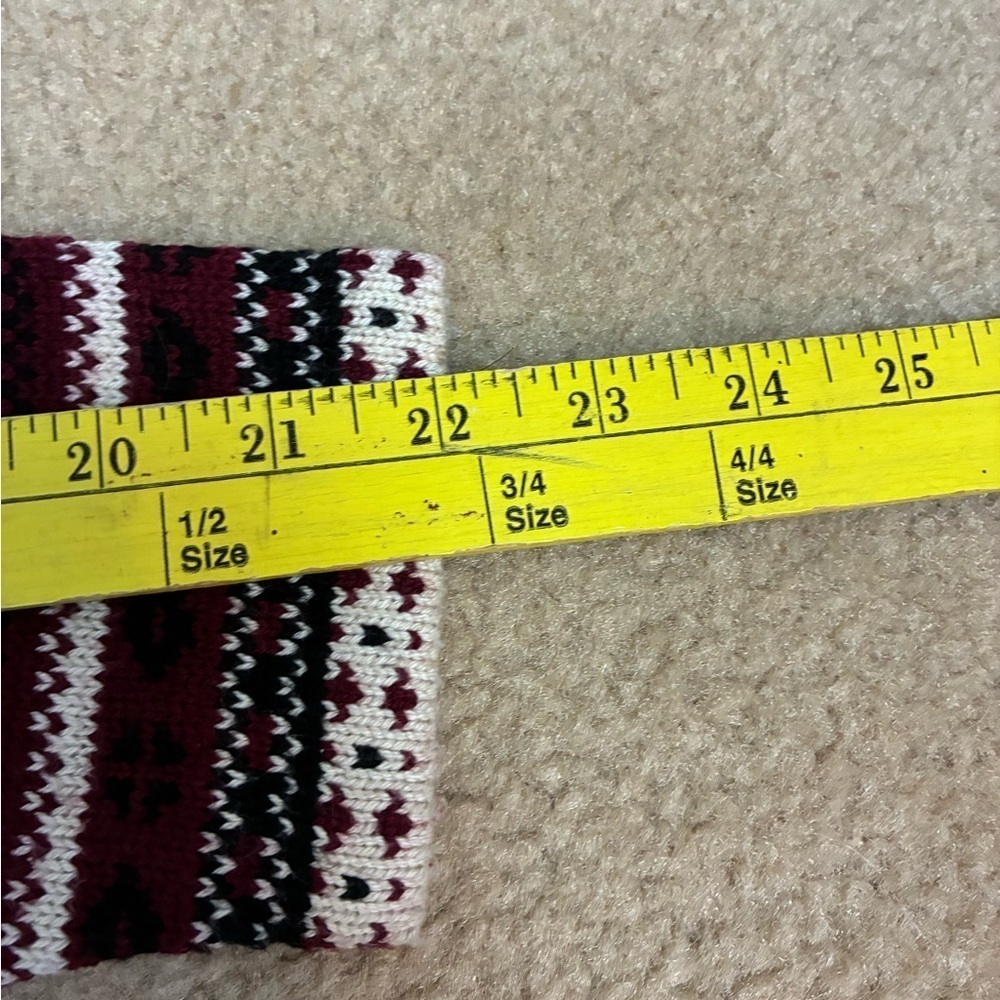 Appleseed's Maroon and White Fair Isle Zip Up Cardigan- PM - Picture 10 of 13